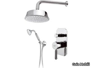 OLYMPIA - Recessed steel shower set with overhead shower _ Gaia Mobili