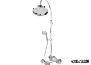 OLYMPIA - Wall-mounted steel shower panel with overhead shower _ Gaia Mobili