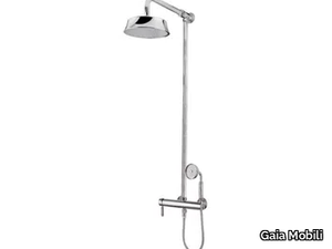 OLYMPIA - Wall-mounted steel shower panel with hand shower _ Gaia Mobili