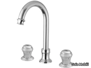 OLYMPIA - 3 hole steel washbasin tap with individual rosettes _ Gaia Mobili