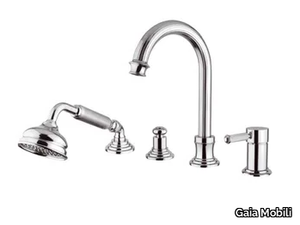 OLYMPIA - Deck mounted 4 hole steel bathtub tap _ Gaia Mobili