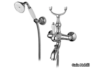 PHOENIX - Deck mounted external steel bathtub tap with hand shower _ Gaia Mobili