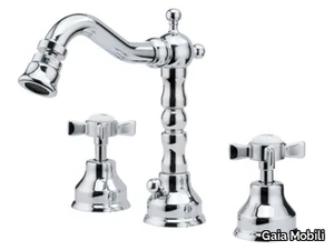 PRINCETON - Countertop steel bidet tap with individual rosettes _ Gaia Mobili