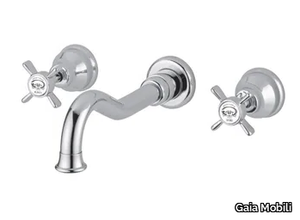 PRINCETON - 3 hole wall-mounted steel washbasin tap _ Gaia Mobili