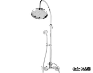 PRINCETON - Wall-mounted steel shower panel with hand shower _ Gaia Mobili