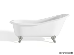 SLIPPER - Asymmetric freestanding cast iron bathtub _ Gaia Mobili