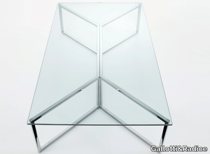 CARLOMAGNO - Rectangular glass and steel table _ Gallotti&Radice