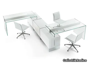 AIR UNIT - Multiple rectangular crystal office desk with drawers _ Gallotti&Radice