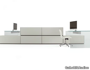 AIR UP - Multiple crystal office desk with shelves _ Gallotti&Radice