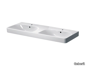 SMYLE SQUARE - Double Vitreous China washbasin _ Geberit