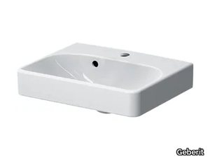 SMYLE SQUARE - Vitreous China handrinse basin with overflow _ Geberit