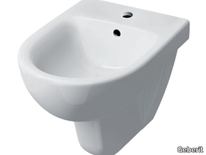 SELNOVA - Wall-hung Vitreous China bidet with overflow _ Geberit