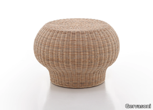 BOLLA 10 - Round low woven wicker coffee table _ Gervasoni