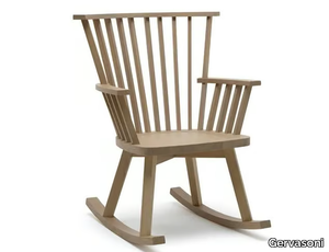 GRAY 29 - Rocking wooden chair with armrests _ Gervasoni