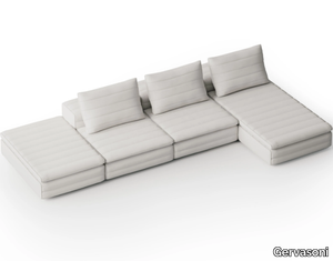 SAMET LOW B - Modular 4 seater fabric sofa with chaise longue _ Gervasoni