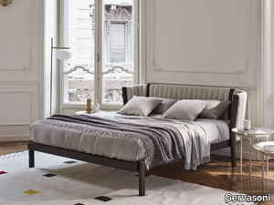 YELEK 80 - Wooden double bed with upholstered headboard _ Gervasoni