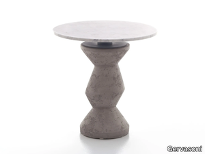 INOUT 837/838 - Round cement table with Carrara marble top _ Gervasoni