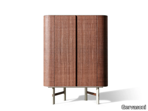 DAEN 85 - Wooden sideboard with fabric-covered hinged doors _ Gervasoni