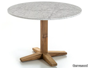 JEKO 35 - Reclaimed wood and marbre garden table _ Gervasoni