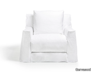 LOLL 01 - Fabric armchair with removable cover with armrests _ Gervasoni