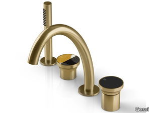 ORIGINI - 3 hole metal bathtub mixer with hand shower _ Gessi