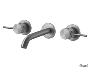 CESELLO - 3 hole wall-mounted stainless steel washbasin mixer _ Gessi