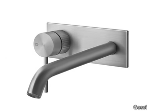 CESELLO - Stainless steel washbasin mixer with plate _ Gessi