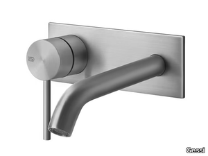 FLESSA - 2 hole wall-mounted metal washbasin mixer with plate _ Gessi