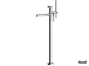 ANELLO - Floor standing brass bathtub mixer with hand shower _ Gessi