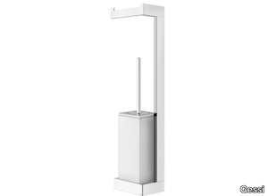 RETTANGOLO - Brass toilet roll holder / toilet brush _ Gessi