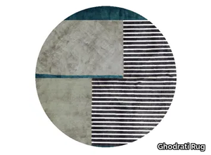 STRIPY - Round handmade rug with geometric shapes _ Ghodrati Rug