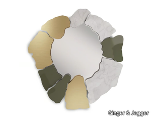 ISLET - Mirror with lacquered frame in Carrara marble and brass _ Ginger & Jagger