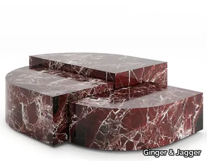 STRATA - Lepanto red marble coffee table _ Ginger & Jagger