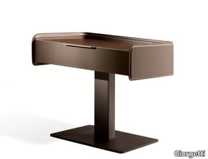 CORIUM - Rectangular leather bedside table with drawers _ Giorgetti