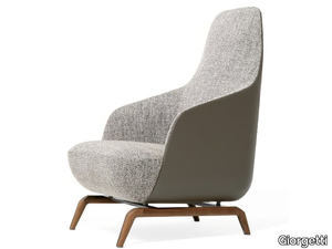 JANET - Upholstered bergere fabric armchair with armrests _ Giorgetti