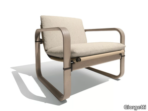 LOOP - Contemporary style upholstered garden ash easy chair with armrests _ Giorgetti