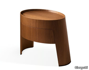 MORFEO - Oval leather side table _ Giorgetti