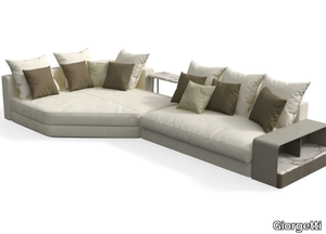 SKYLINE - Modular sectional leather sofa with chaise longue _ Giorgetti