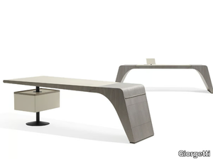 TENET - Rectangular tanned leather writing desk _ Giorgetti