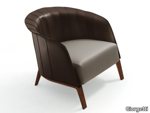 AURA - Leather armchair with armrests _ Giorgetti