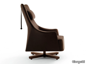 MOBIUS - Swivel bergere armchair with 4-spoke base _ Giorgetti