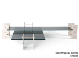 FITZROY - Travertine and glass coffee table _ Gianfranco Ferré Home