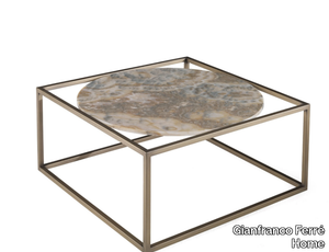 NORREBRO - Low square onyx and metal coffee table _ Gianfranco Ferré Home