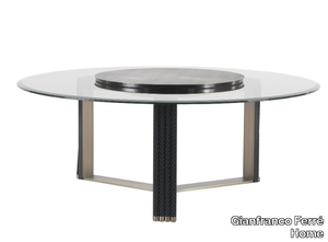 GLASGOW - Round metal and glass table with Lazy Susan _ Gianfranco Ferré Home