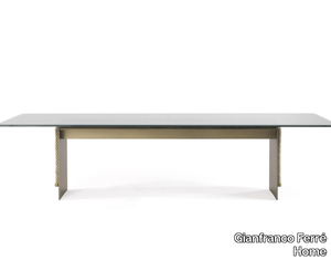 GLASGOW - Rectangular brass and glass dining table _ Gianfranco Ferré Home