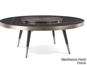 MAYFAIR - Round Sahara Noir marble table _ Gianfranco Ferré Home