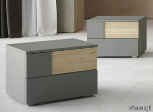 OSLO - Rectangular wooden bedside table with drawers _ Giessegi