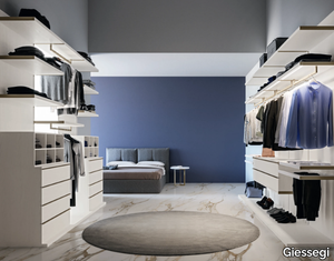 CA11 - Sectional wooden walk-in wardrobe with integrated lighting _ Giessegi