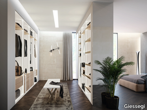 CA09 - Sectional wooden walk-in wardrobe with integrated lighting _ Giessegi