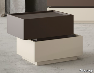 DOMINO - Rectangular wooden bedside table with drawers _ Giessegi